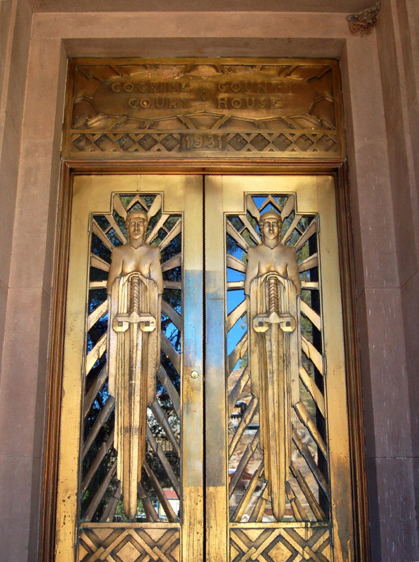 Art Deco Doors on the Cochise County Courthouse in Arizona