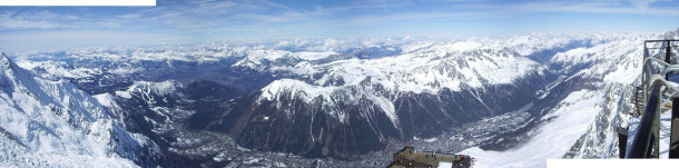 Observation Deck on Top of Mount Blanc Overlooking Chamonix Valley