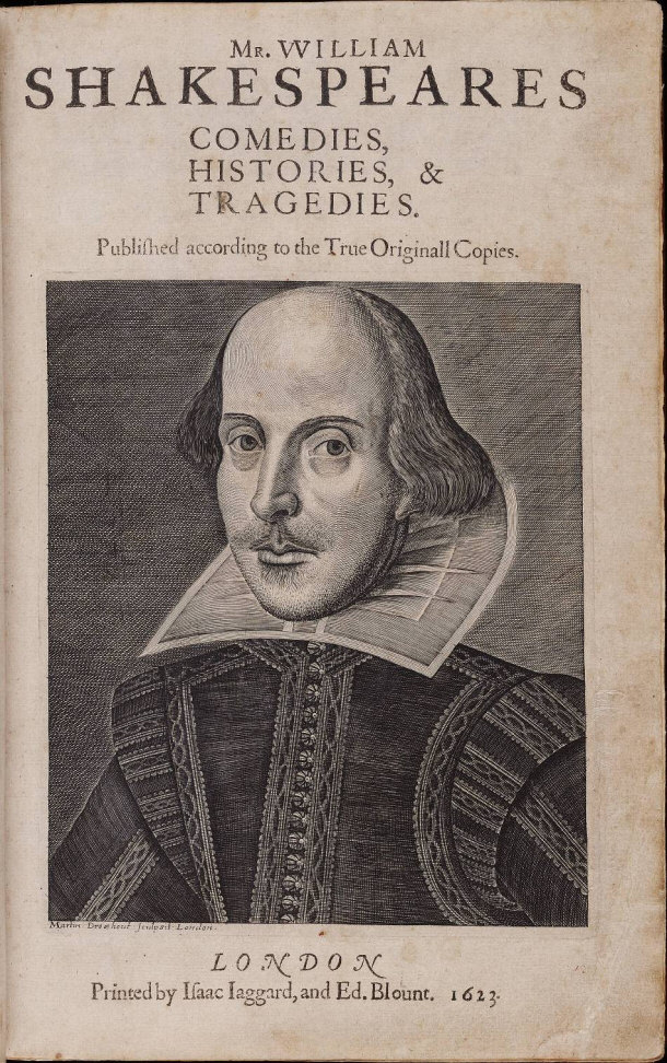 Title Page of First Folio by William Shakespeare - 1623