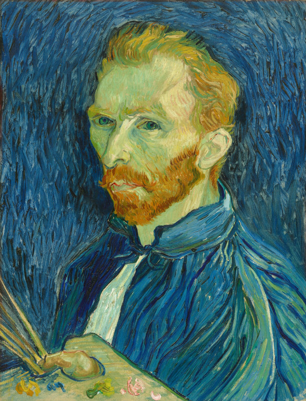 "Self-Portrait" by Vincent Van Gogh in 1889