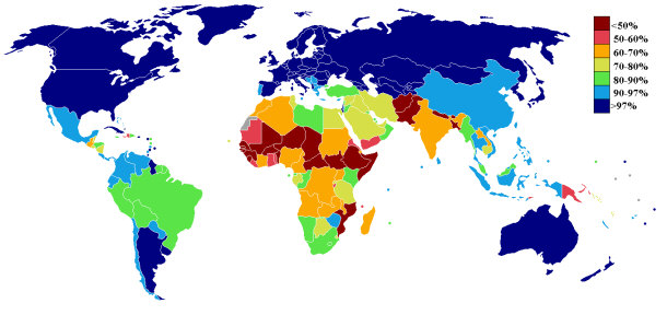 World Literacy Rates -Click to Expand