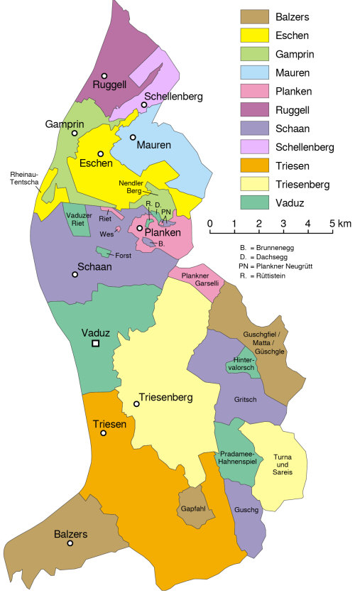map of  Liechtenstein