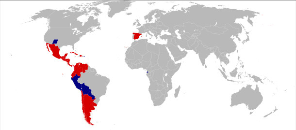 Countries and State Recognizing Spanish as their First Language