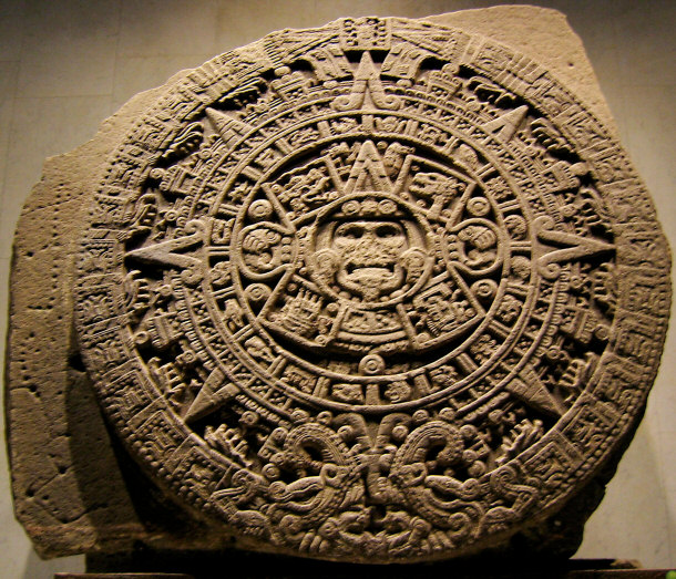 Aztec Sun Stone Commonly Known as the Aztec Calendar Stone