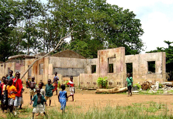 School in Koindu Destroyed During the Civil War