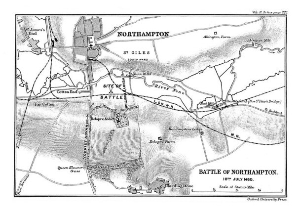 map of the battle of Northampton