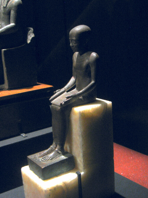 Imhotep in Bronze with Silver Inlays