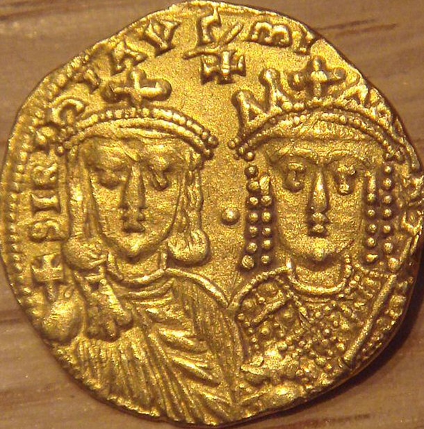 Constantine VI to the Left and Irene of Athens to the Right