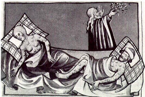 Illustration of Bubonic Plague - 1411