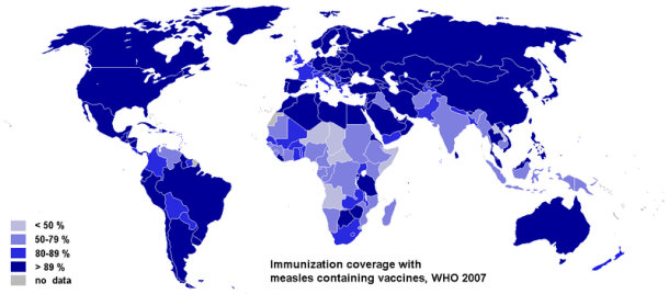 Measles Vaccination Rates Worldwide