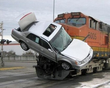 railroad and car accident