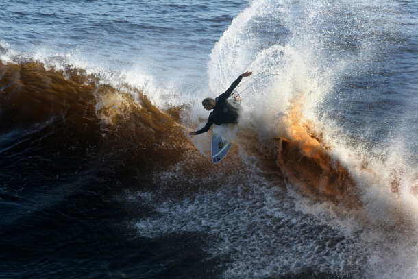Surfing Deaths California Surfer Surfing the Santa Cruz Region Along the Northern CA Coastline