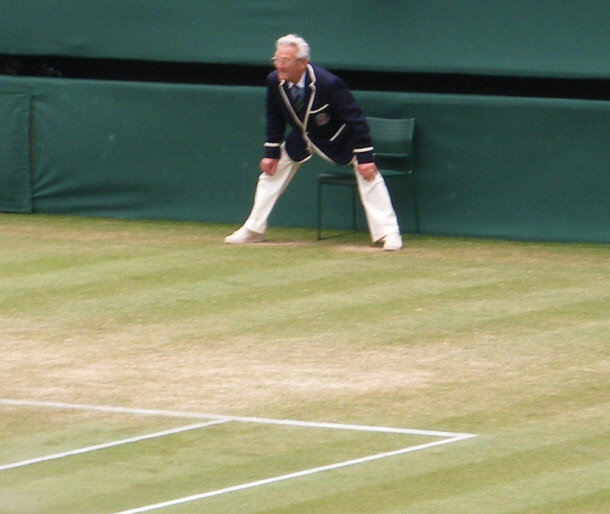 Line Judge on the Center Line at Wimbledon's Center Court