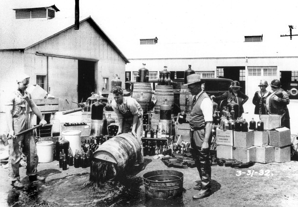 Orange County Sheriff's Dumping Illegal Booze 1932 al capone