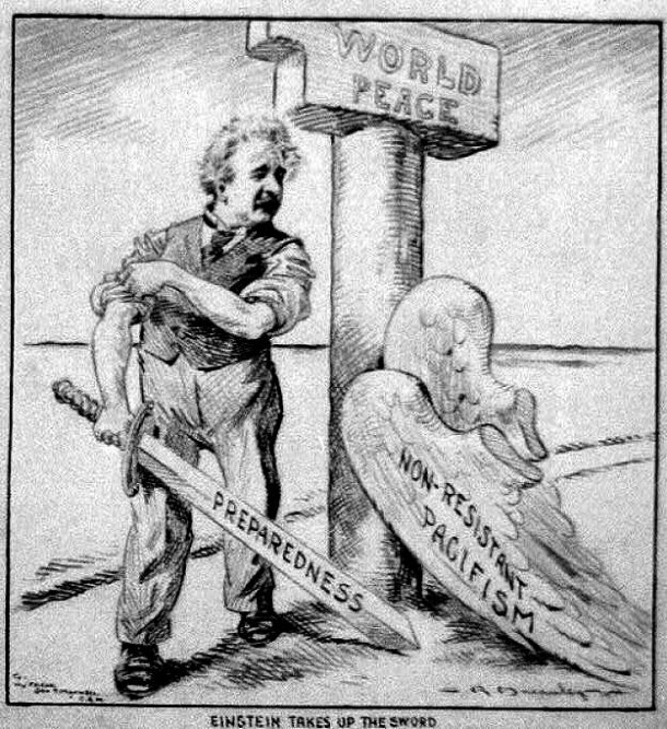 Einstein Pacifist Cartoon