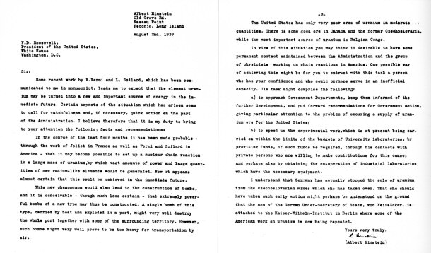 Einstein Wrote a Letter to Warn President Roosevelt to Build the Atomic Bomb Thanks To Leo Szilard