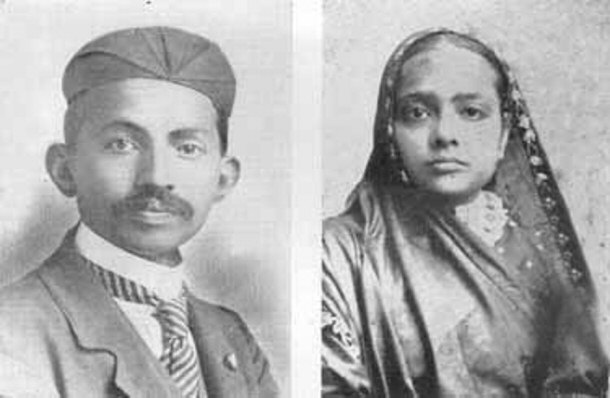 Mohandas and Kasturba Gandhi in 1902