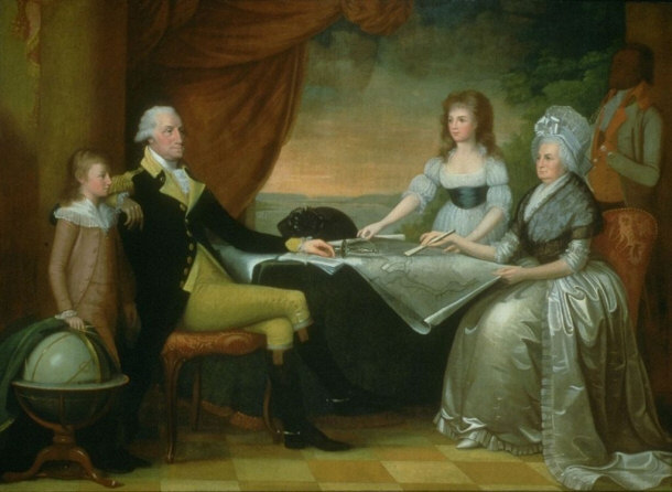 Washington with Martha (far right) and Children