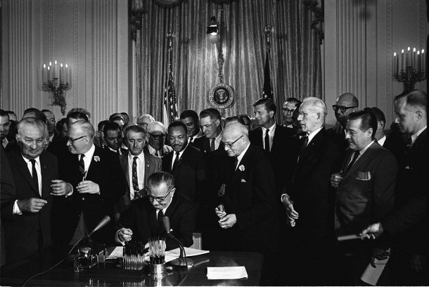 Lyndon Johnson Signing the 1964 Civil Rights Act