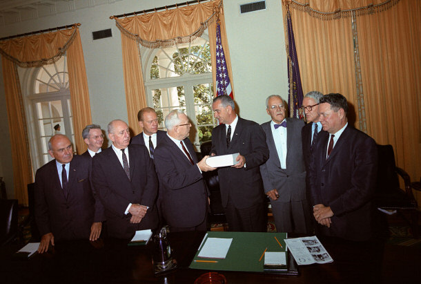 Warren Commission Presenting Report to President Johnson