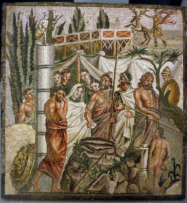 Early Roman Mosaic Depicting Human Sacrifice on the Field of Mars