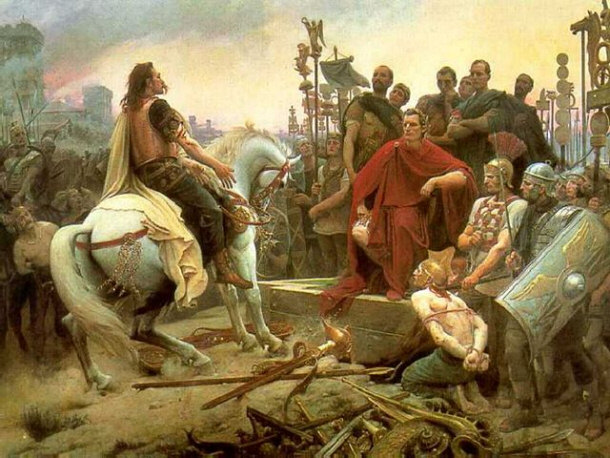 Warrior Vercingetorix Throws Down his Weapons at the Feet of Caesar (sitting)