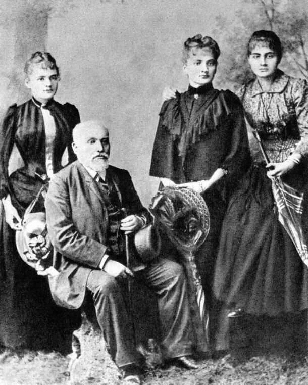 Wladyslaw Sklodowski and Daughters Maria, Bronislawa, and Helena