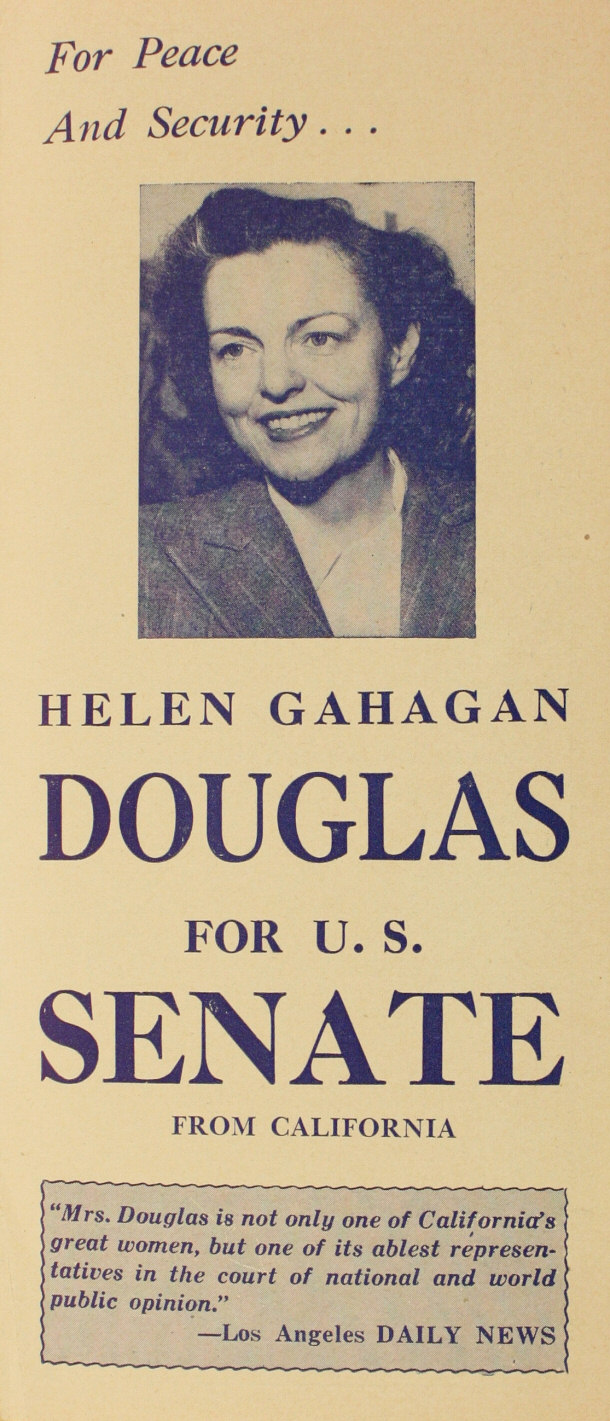 Ronald Reagan helped Helen Gahagan Douglas get her senate seat for California