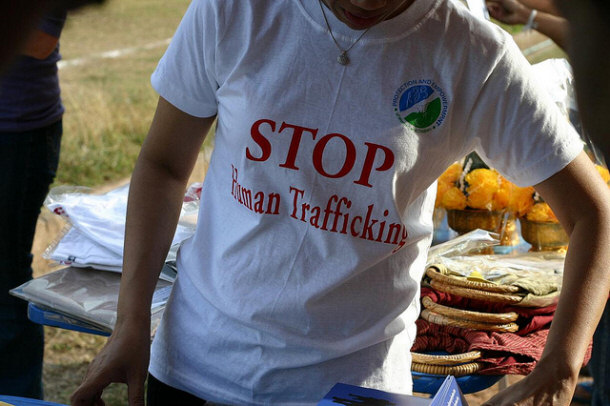 tee shirt stating to stop human trafficking