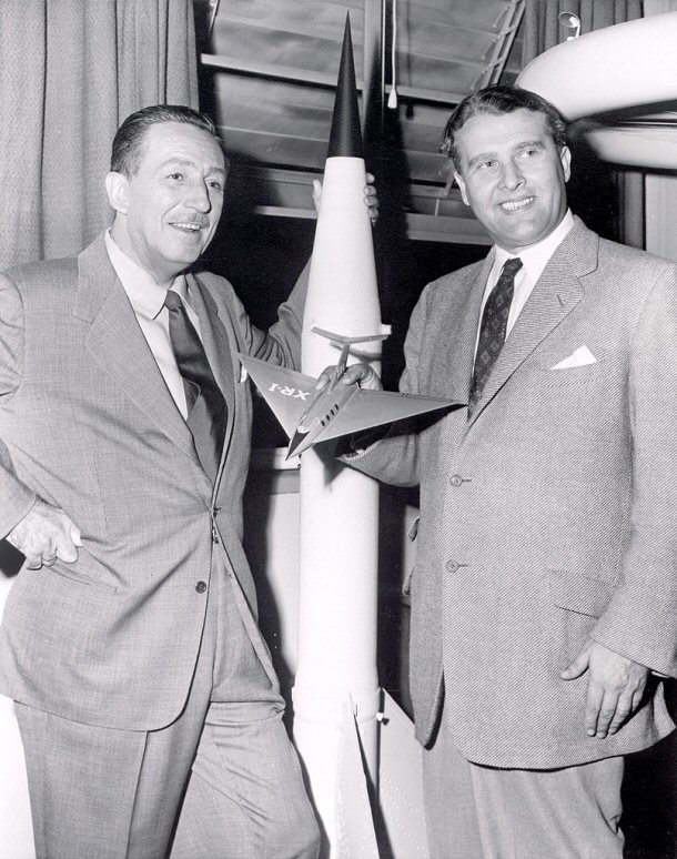 Disney collaborating with Dr. Wernher von Braun for educational films