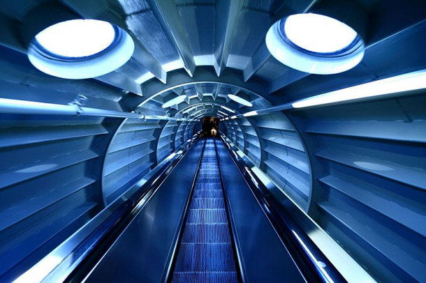 Enclosed Escalator Inside Atomium