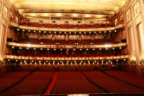 Interior of the Civic Opera House in Chicago, IL.