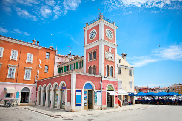 Clock Tower in Old Town Porec - Istria Peninsula