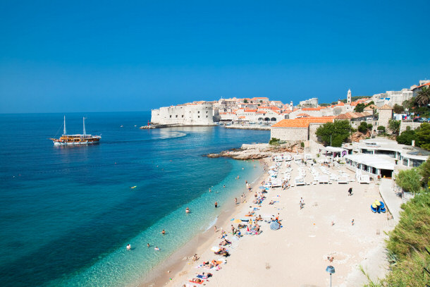 Panoramic View of the Beautiful Beach in Dubrovnik
