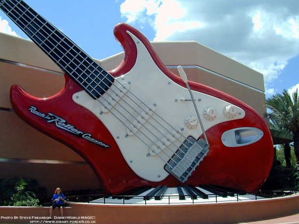 Outside of the Rock 'n' Roller Coaster Ft. Aerosmith in Disney World. 
