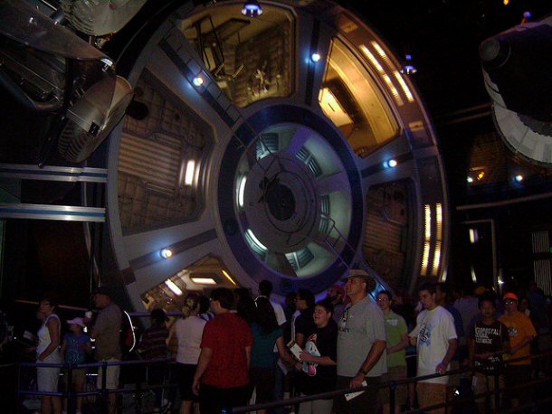 Mission Space Inside in Disney World. 