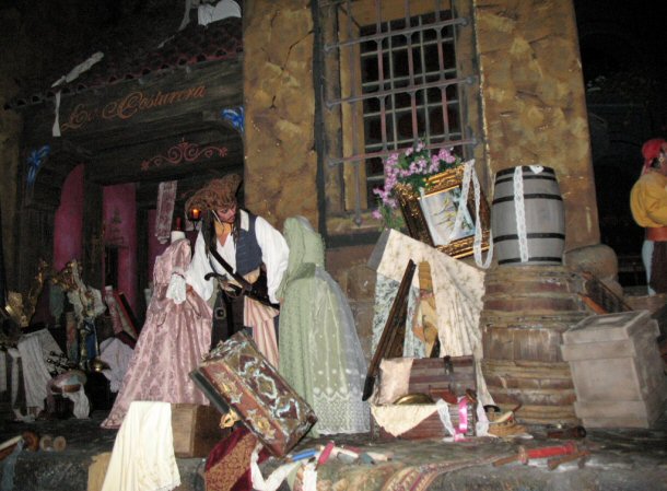 Pirates of the Caribbean ride with Jack Sparrow.
