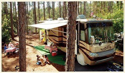You can take an RV to Ft. Wilderness Campsites at Disney World.