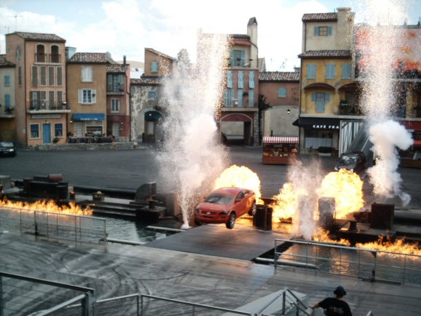 Light, Motors, Action! Extreme Stunt Show gives onlookers the feeling of what it is like to be on an actual action movie set in Disney Hollywood Studios.