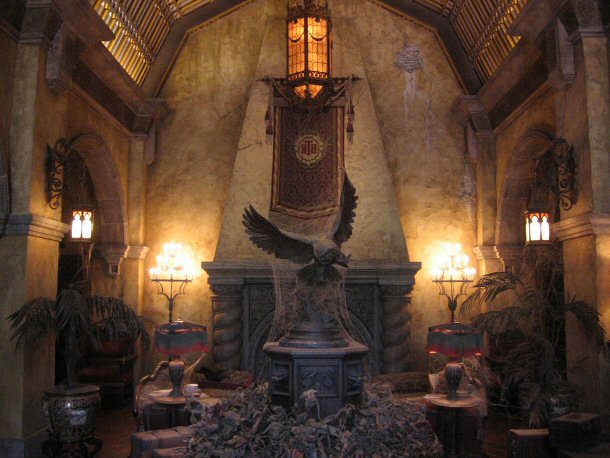 The creepy lobby of the Twilight Zone's Tower of Terror in Disney Hollywood Studios.