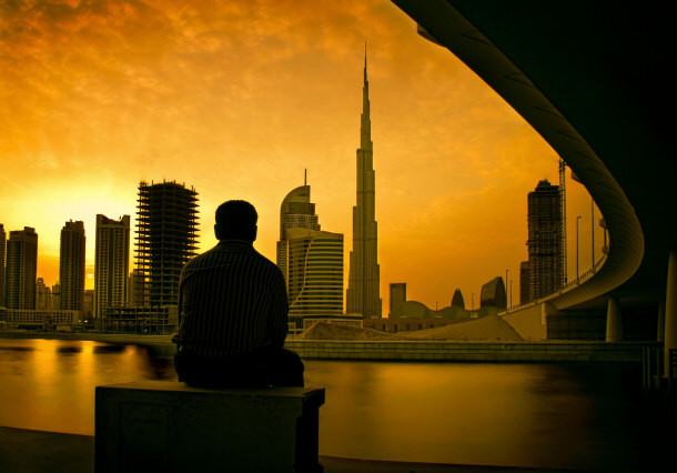 Dubai Skyline and View of Burj Khalifa - The World's Tallest Man-made Structure