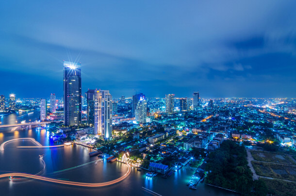 Bangkok Thailand cityscape night