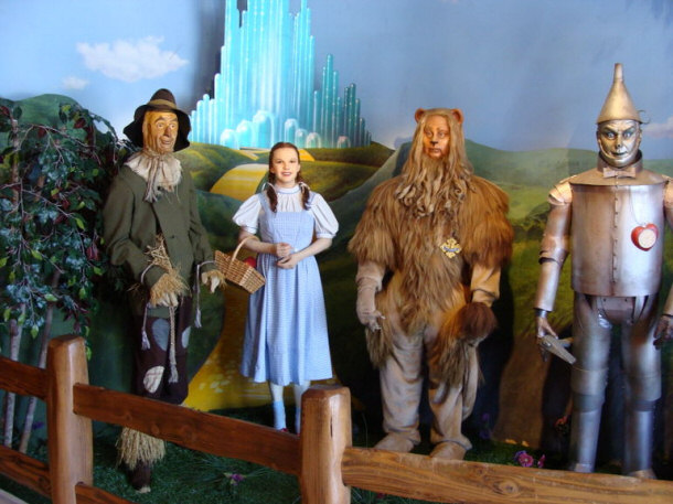 Wizard of Oz at the Hollywood Wax Museum - Example of Classic Movie Making where all Effects were Performed with Stage Techniques Instead of Computers