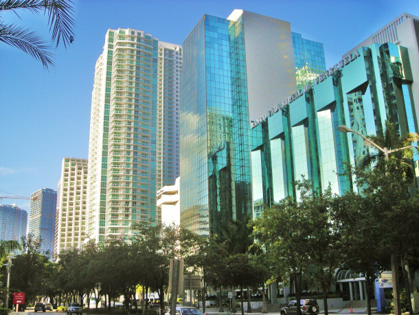 Concentration of International Banks, Brickell Avenue, Downtown Miami