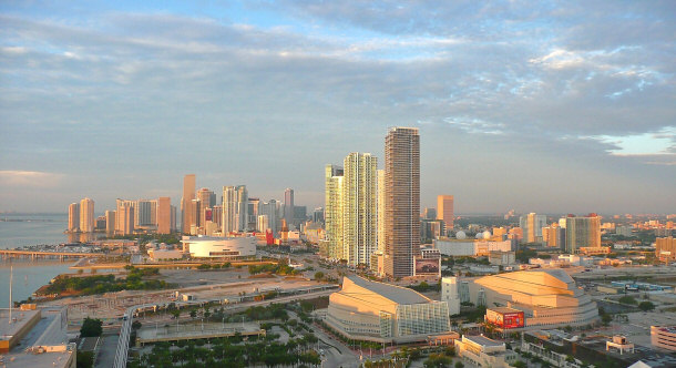 closeup of Miami skyline
