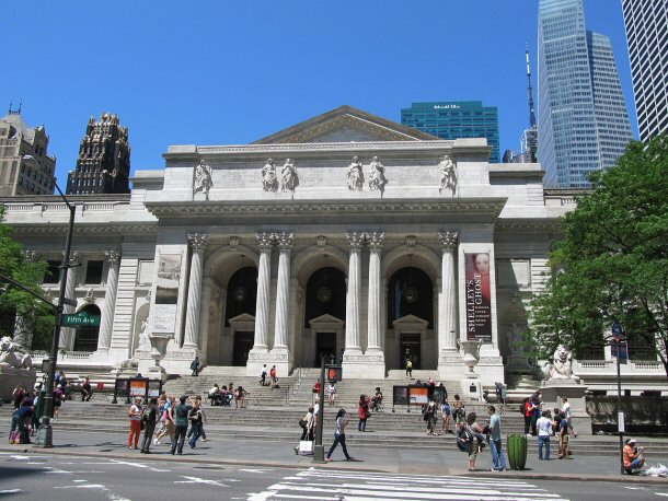 The New York Public library takes up two city blocks and it's constructed in a stunning Beaux Arts design by the architectural firm of Carrere and Hastings.