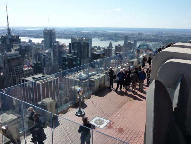 You can see NYC skyline from the top of the Rockefeller Center.