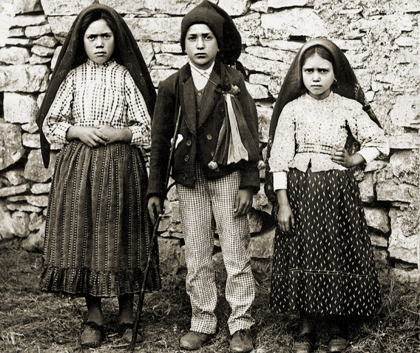 Lucia Santos (left) and Her Two Cousins, Jacinta and Francisco Marto