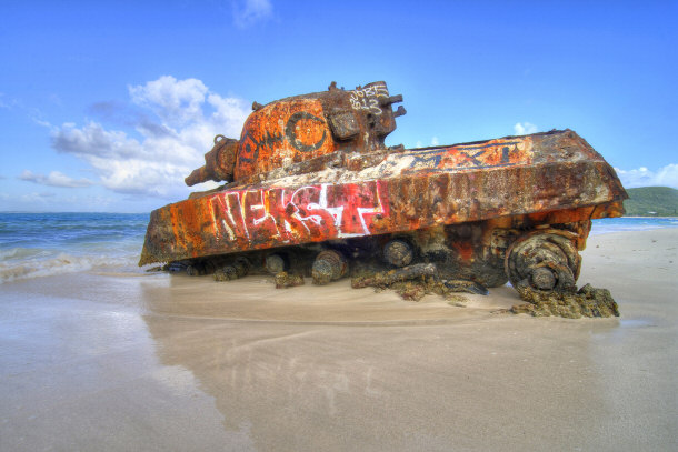 Old Tank on Flamenco Beach - Culebra Island
