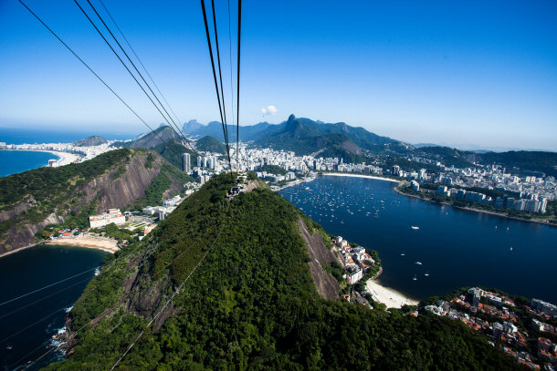View from Atop Sugar Loaf Mountain Inside Air Tram